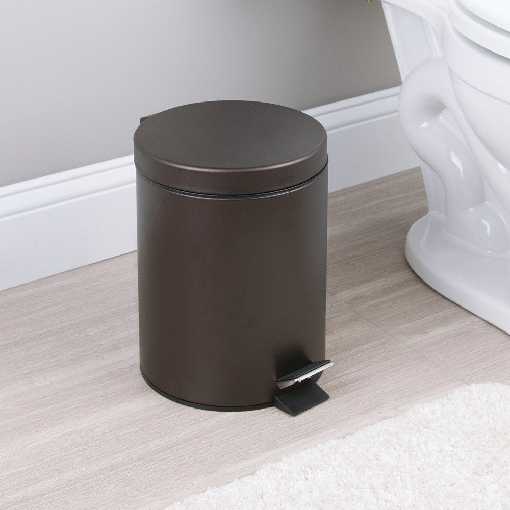 Classic Dark Brown Pedal - operated Trash Can - A Practical Choice for Home Storage