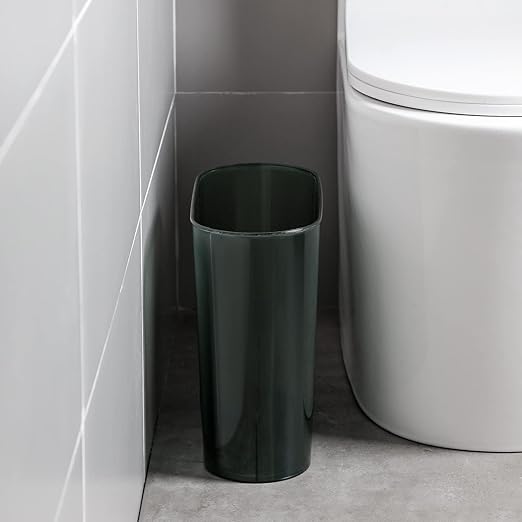 Fashionable and Simple Dark Green Transparent Trash Can - A New Choice for Home Storage