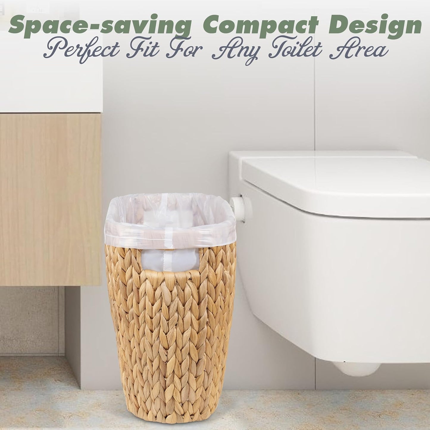 3.5 - gallon Hand - woven Wicker Trash Can - A New Favorite for Stylish Storage