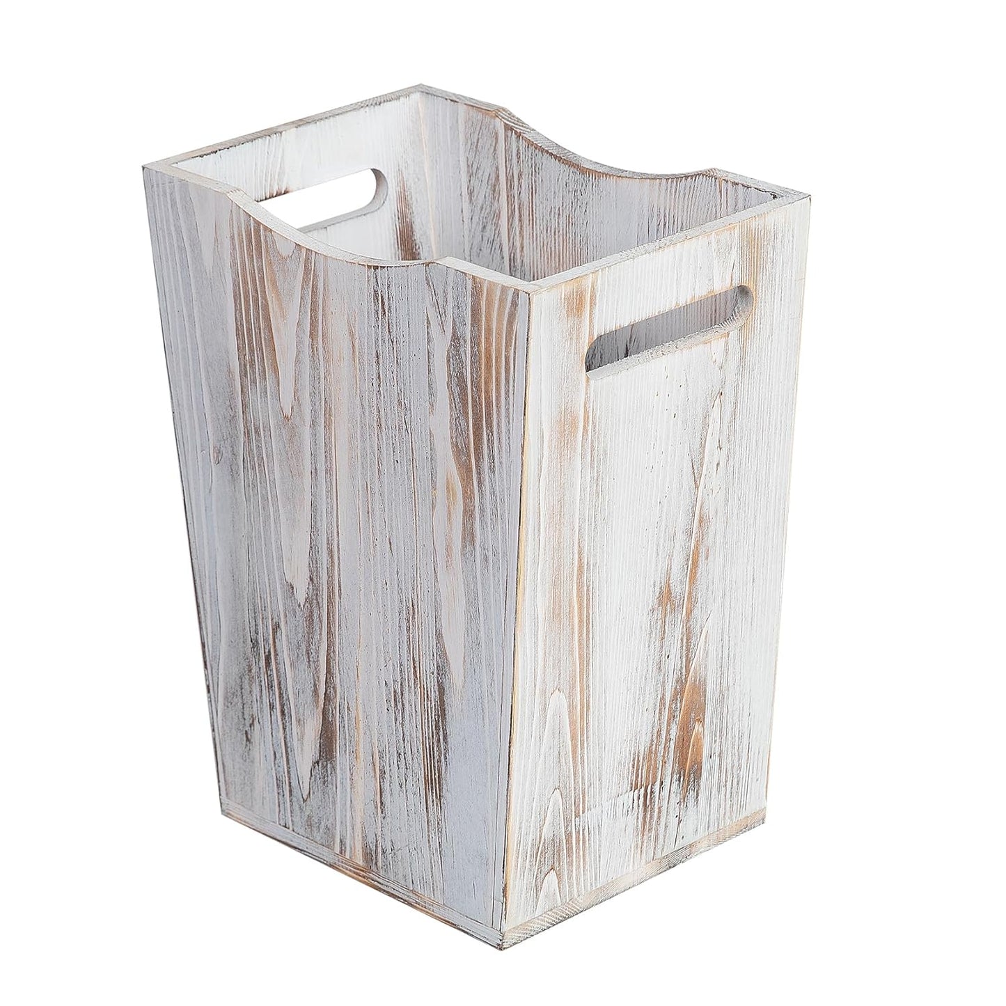 Retro Charm: Distressed - look Wooden - style Trash Can, a New Home Storage Highlight