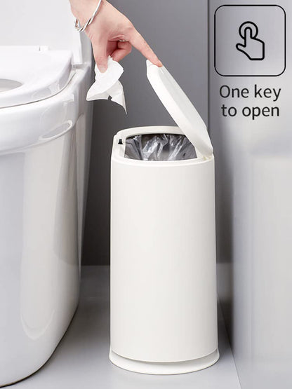 Simple Two - tone Flip - top Trash Can - A New Choice for Home Storage