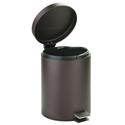 Classic Dark Brown Pedal - operated Trash Can - A Practical Choice for Home Storage