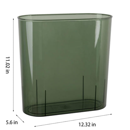 Fashionable and Simple Dark Green Transparent Trash Can - A New Choice for Home Storage