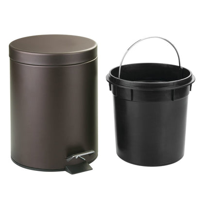 Classic Dark Brown Pedal - operated Trash Can - A Practical Choice for Home Storage