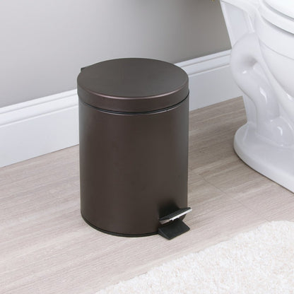 Classic Dark Brown Pedal - operated Trash Can - A Practical Choice for Home Storage