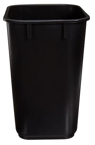Durable Rectangular Black Plastic Trash Can – Open Waste Bin for Office, Bathroom, Kitchen & Home Use – 12L Capacity, Space-Saving Design (12 x 11.375 x 8 in)
