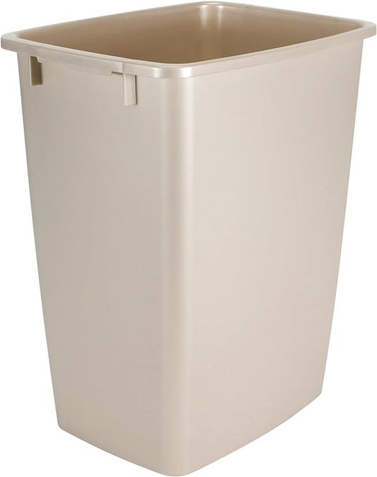 Simple and Practical Beige Plastic Trash Can - A Great Home Storage Partner