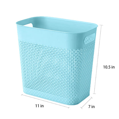 Fresh Blue - toned: Simple Plastic Trash Can, a Practical Choice for Storage