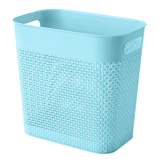 Fresh Blue - toned: Simple Plastic Trash Can, a Practical Choice for Storage