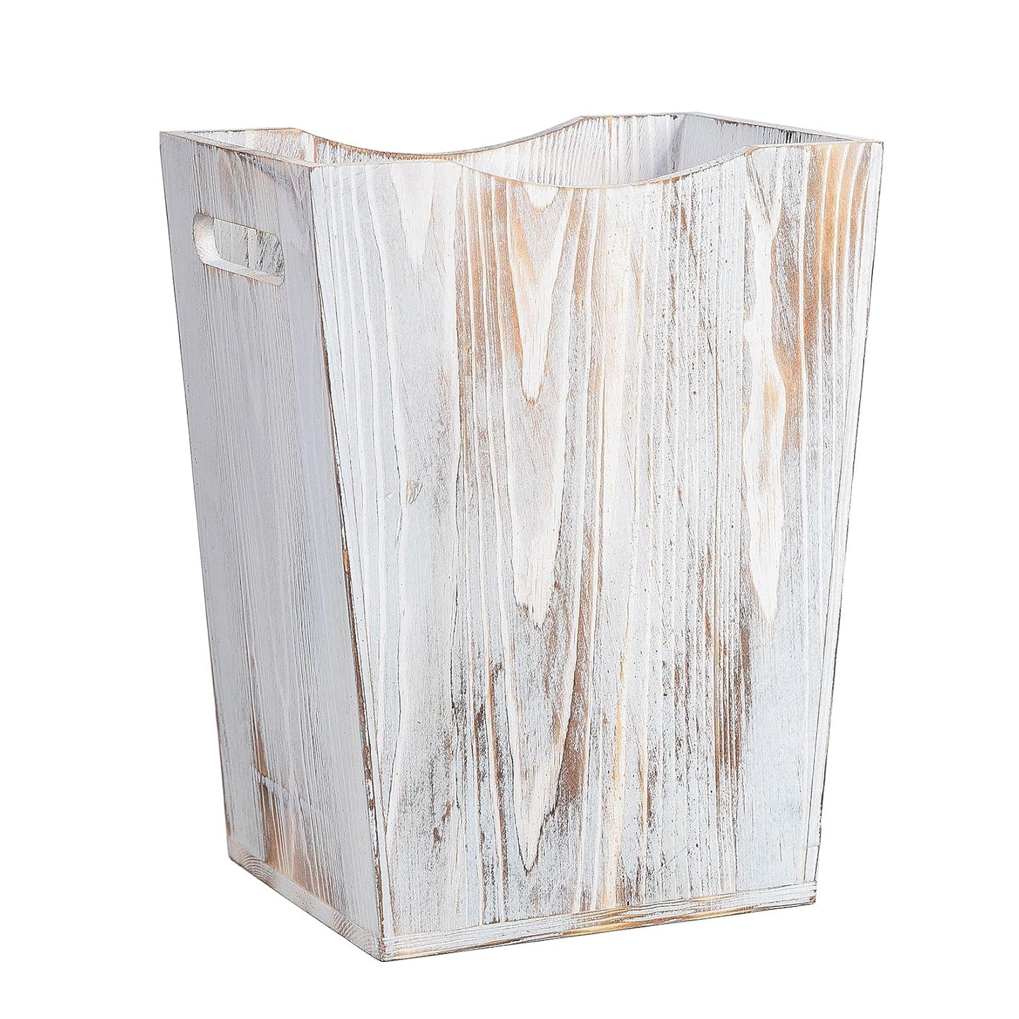 Retro Charm: Distressed - look Wooden - style Trash Can, a New Home Storage Highlight