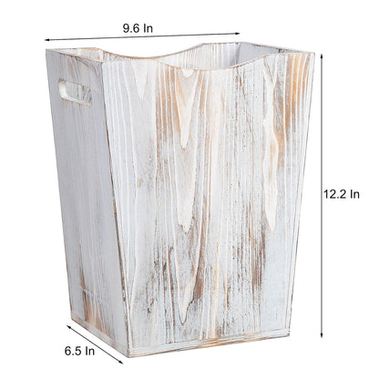 Retro Charm: Distressed - look Wooden - style Trash Can, a New Home Storage Highlight