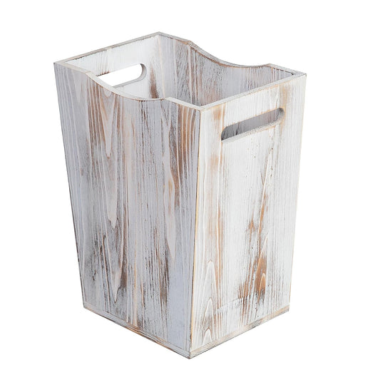 Retro Charm: Distressed - look Wooden - style Trash Can, a New Home Storage Highlight