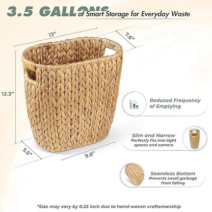 3.5 - gallon Hand - woven Wicker Trash Can - A New Favorite for Stylish Storage